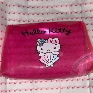 Hello Kitty Pink Cosmetic Bag with Seashell Design